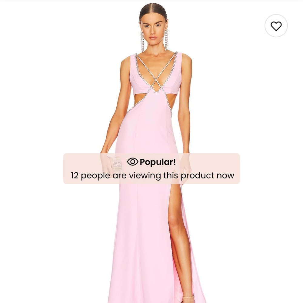 MAJORELLE Light Pink Embellished Dress